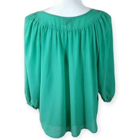H&M GREEN BLOUSE SZ.4 EUC - Picture 3 of 4